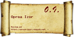 Oprea Izor névjegykártya